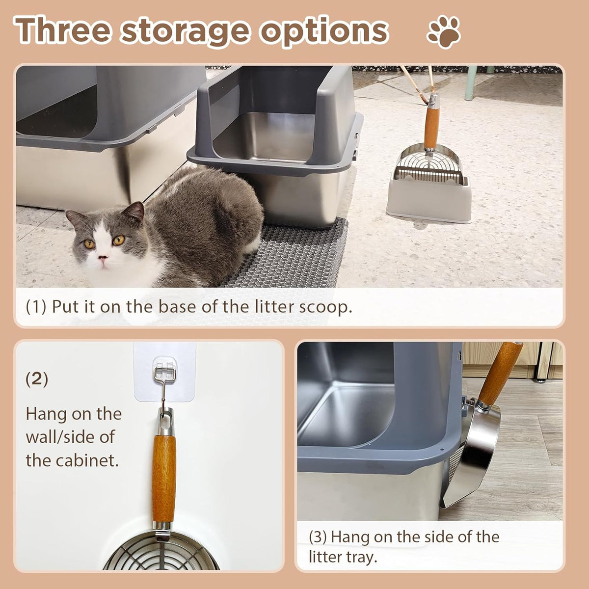 Cat Litter Scoop, Litter Scooper, Metal Cat Litter Scoop, Stainless Steel Cat Litter Scoop, Kitten