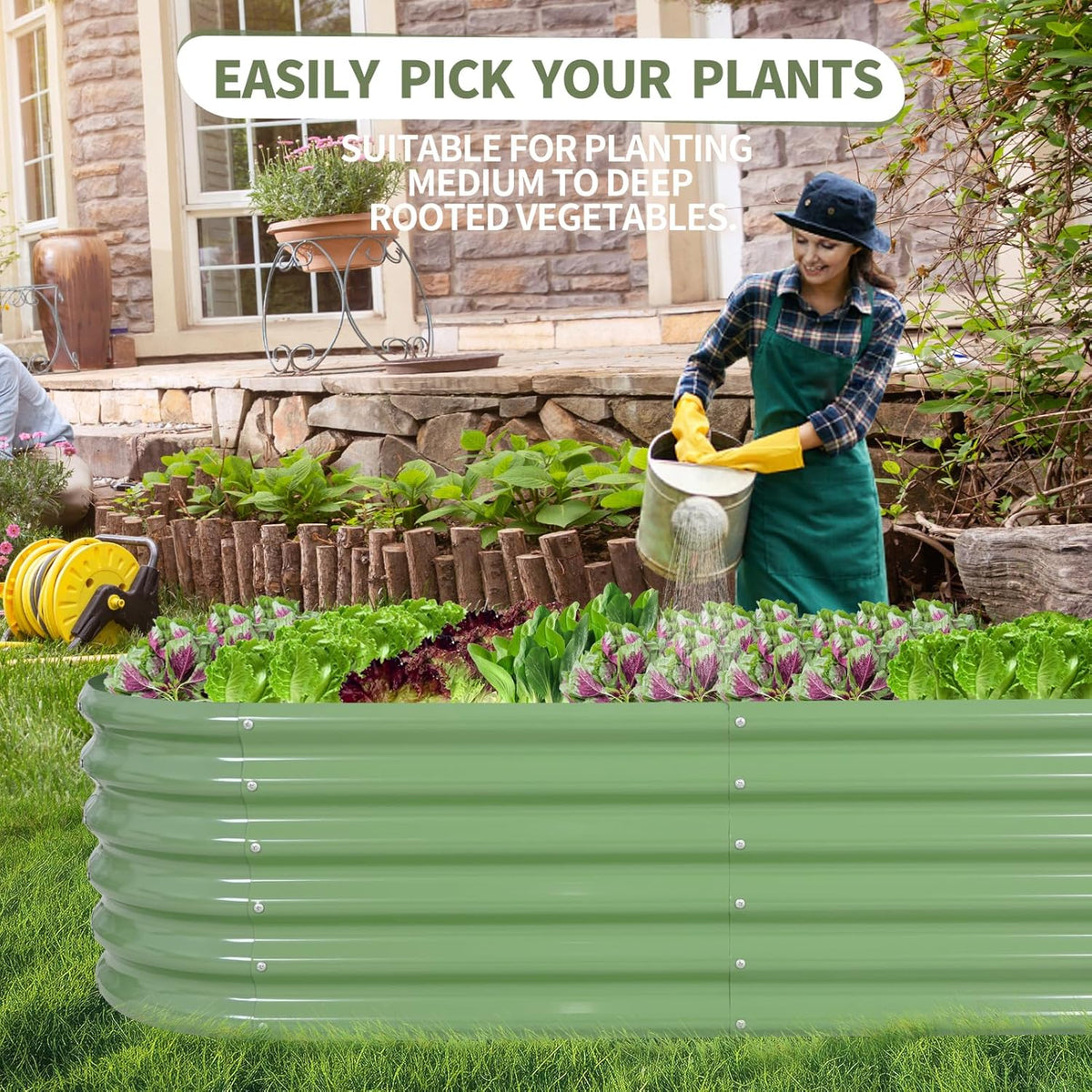 Galvanized Raised Garden Bed Outdoor- 2 Pcs Raised Beds for Gardening| Metal Planter Box, Steel