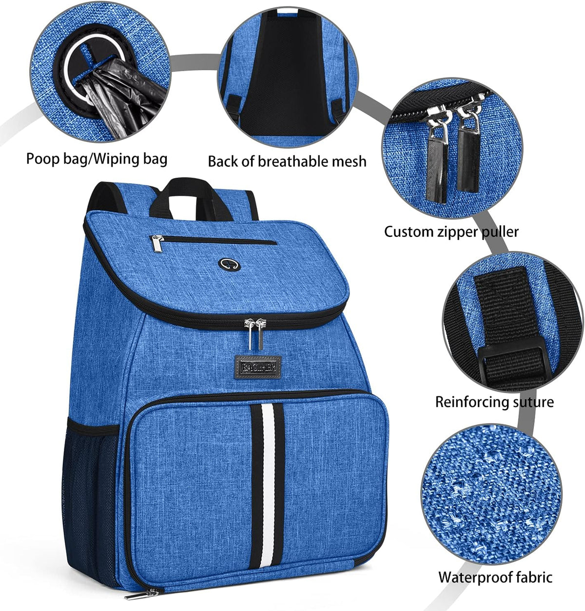 BAGLHER丨Dog Travel Bag, Airline Approved Pet Supplies Backpack, Dog Travel Backpack with 2 Silicone