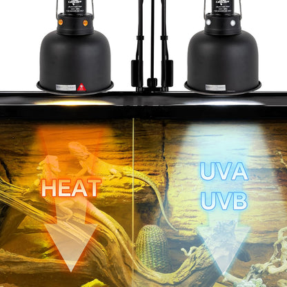 2 Pack Reptile Light Fixture, 5.5in Deep Dome Reptile Lamp Fixture, Optical Reflection Cover