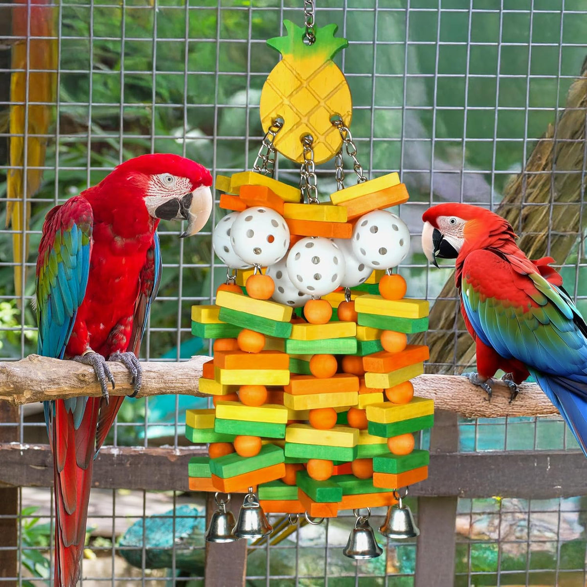 Parrot Toys 18 inches Bird Shredding Toys for Medium Large Parrots, Cockatiels, Macaw, African