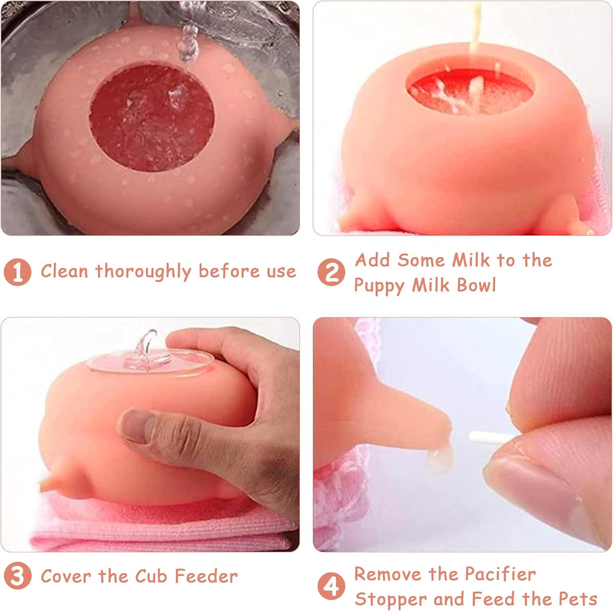Puppy Feeder for Multiple Puppies, Pet Milk Feeder with Silicone Dog Nursing Station of 4, Puppy