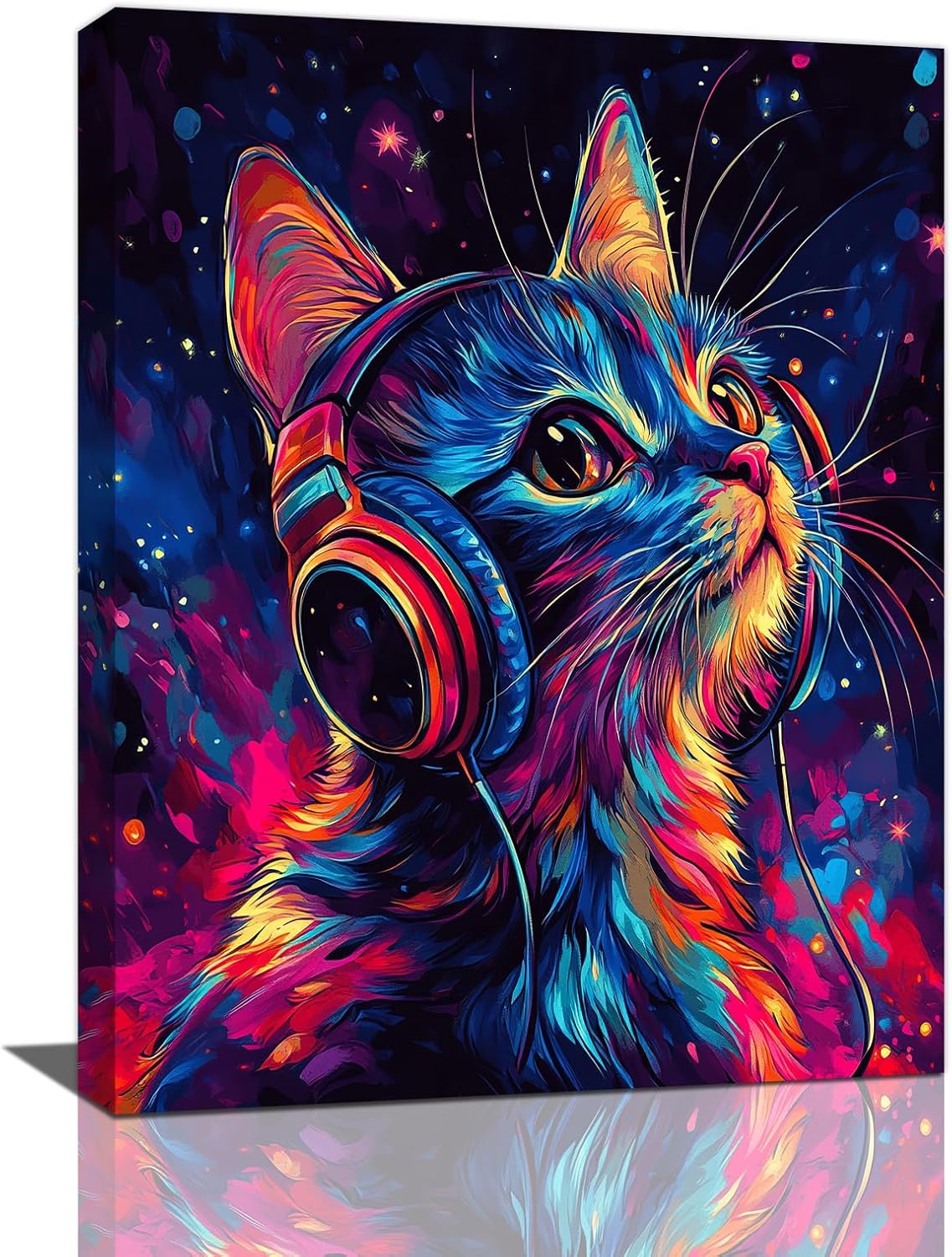 Cat Wall Art Canvas Fantastic Animal Wall Decor Prints Framed Painting Colorful Pictures Gifts