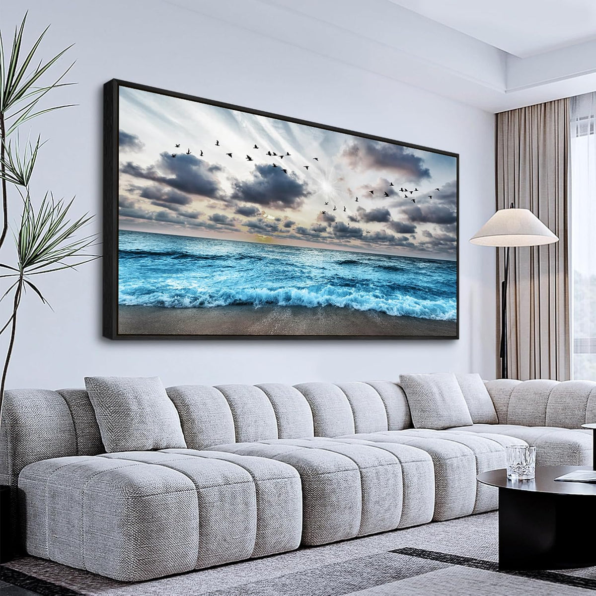 Wapluam Black Framed Canvas Wall Art For Living Room Large Wall Decoration For Bedroom Office Wall