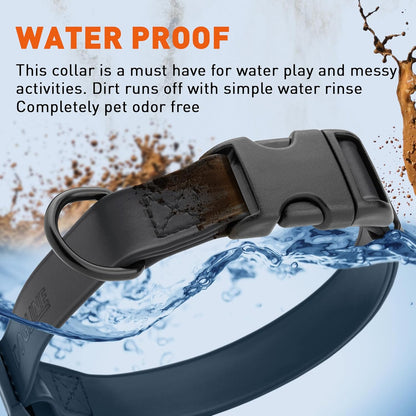 Dogline Biothane Waterproof Dog Collar with Quick Release Buckle Strong Coated Nylon Webbing with