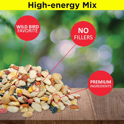 Lyric Fruit and Nut Wild Bird Seed - High Energy Wild Bird Food Mix - Attracts Woodpeckers