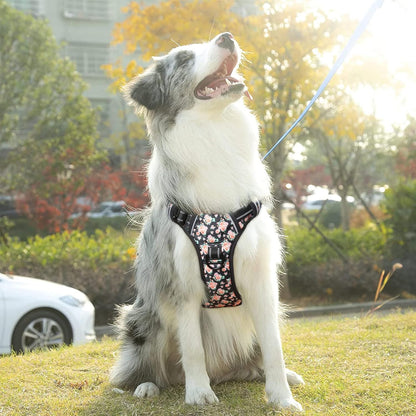 Timos No Pull Dog Harness,NO Need Go Over Dogs Head 3 Snap Buckles Reflective Oxford No Choke