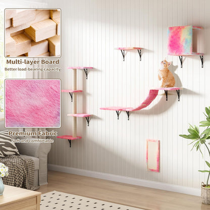 COZIWOW Wall Mounted Cat Furniture, Cat Wall Shelves and Perches, Floating Cat Shelves for Wall Set