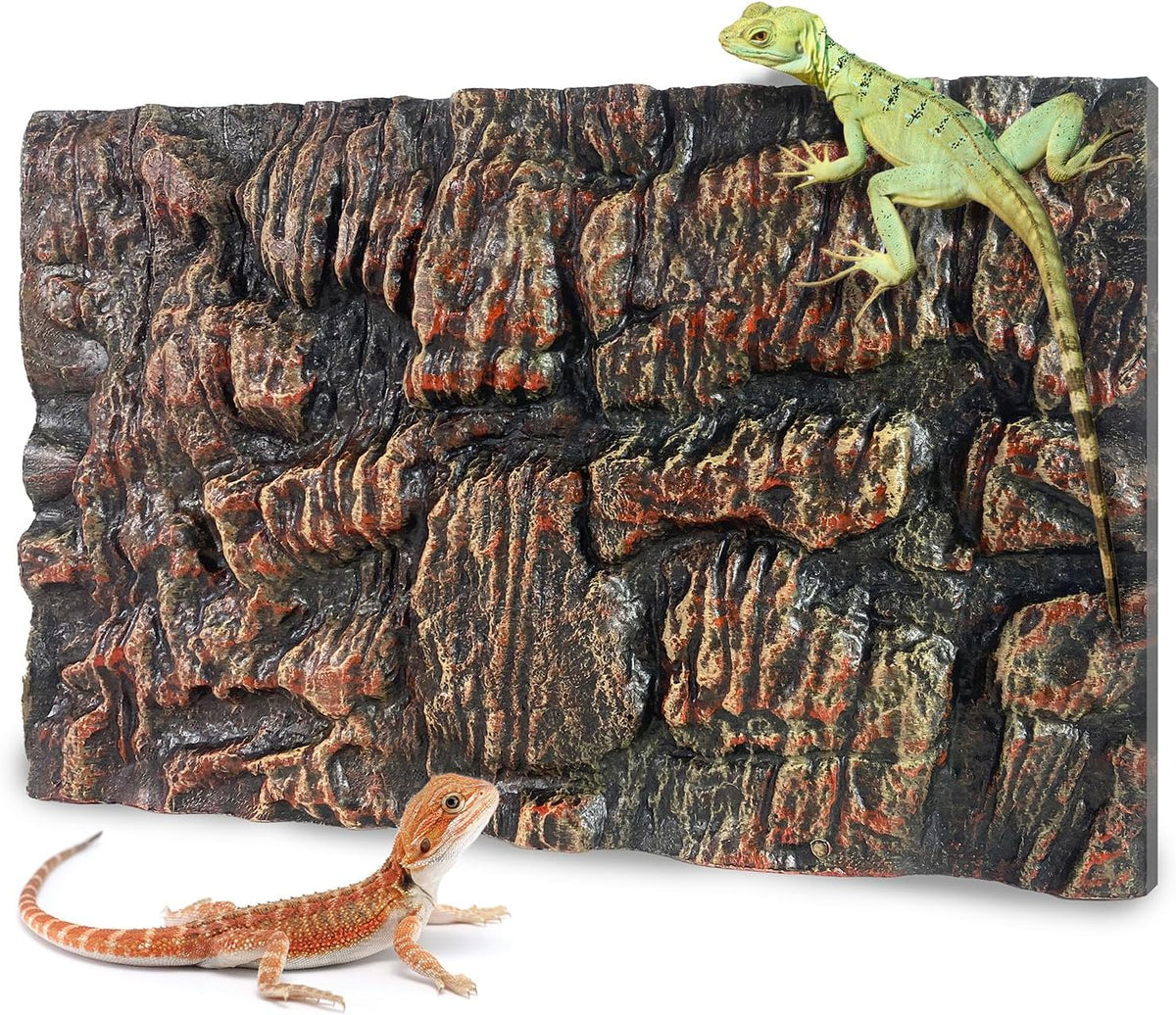 17.7x11.8in Rock Terrarium Background,3D Reptile Tank Background Board,Amphibian Stereo Backdrop