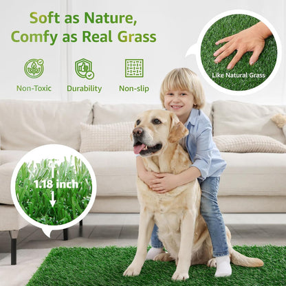 LOOBANI Dog Grass Pee Pads, Artificial Dog Grass Pads for Potty Tray, Fake Grass for Dogs to Pee