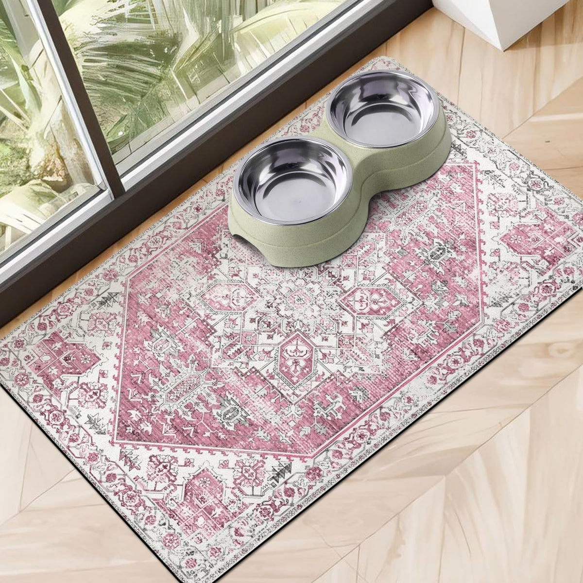 Dog Food Mats for Floors, Absorbent Dog Bowl Mat for Food and Water Dispenser Mat, Quick Dry Cat