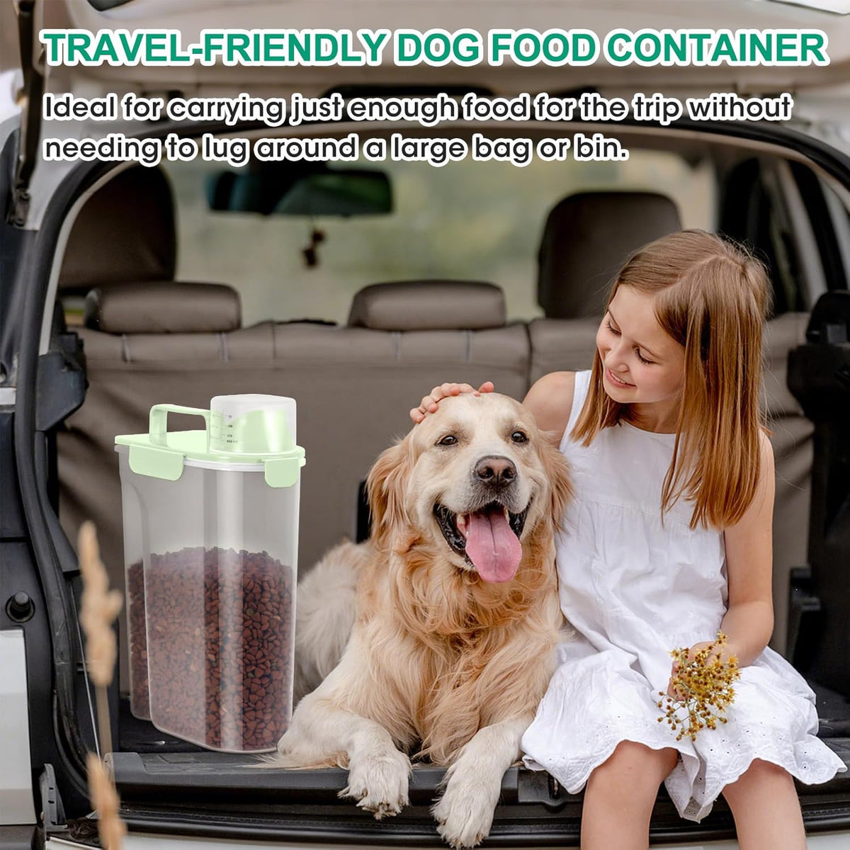 TBMax Cat Dog Food Storage Container 5 to 7 lbs, Secondary Pet Food Storage Beyond a Large Dog Food