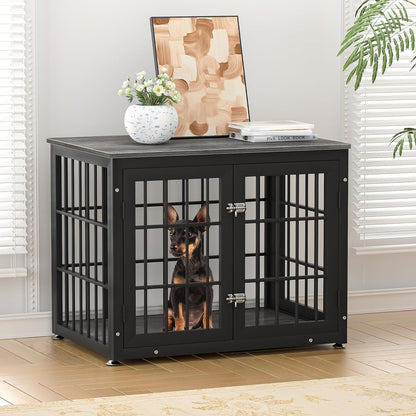 32 Inch Heavy Duty Dog Crate Furniture for Medium and Small Dogs, Decorative Pet House End Table