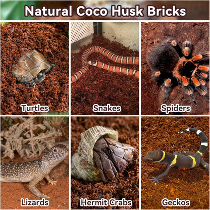 Legigo 4 Pack Compressed Coconut Fiber Substrate - 100% Organic Coconut Fiber Brick Bedding for