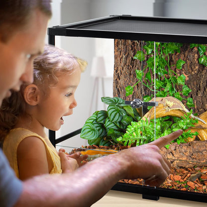 50 Gallon Reptile Tank, Glass Reptiles Terrarium 36" x 18" x 18", Sliding Door, Top Ventilation