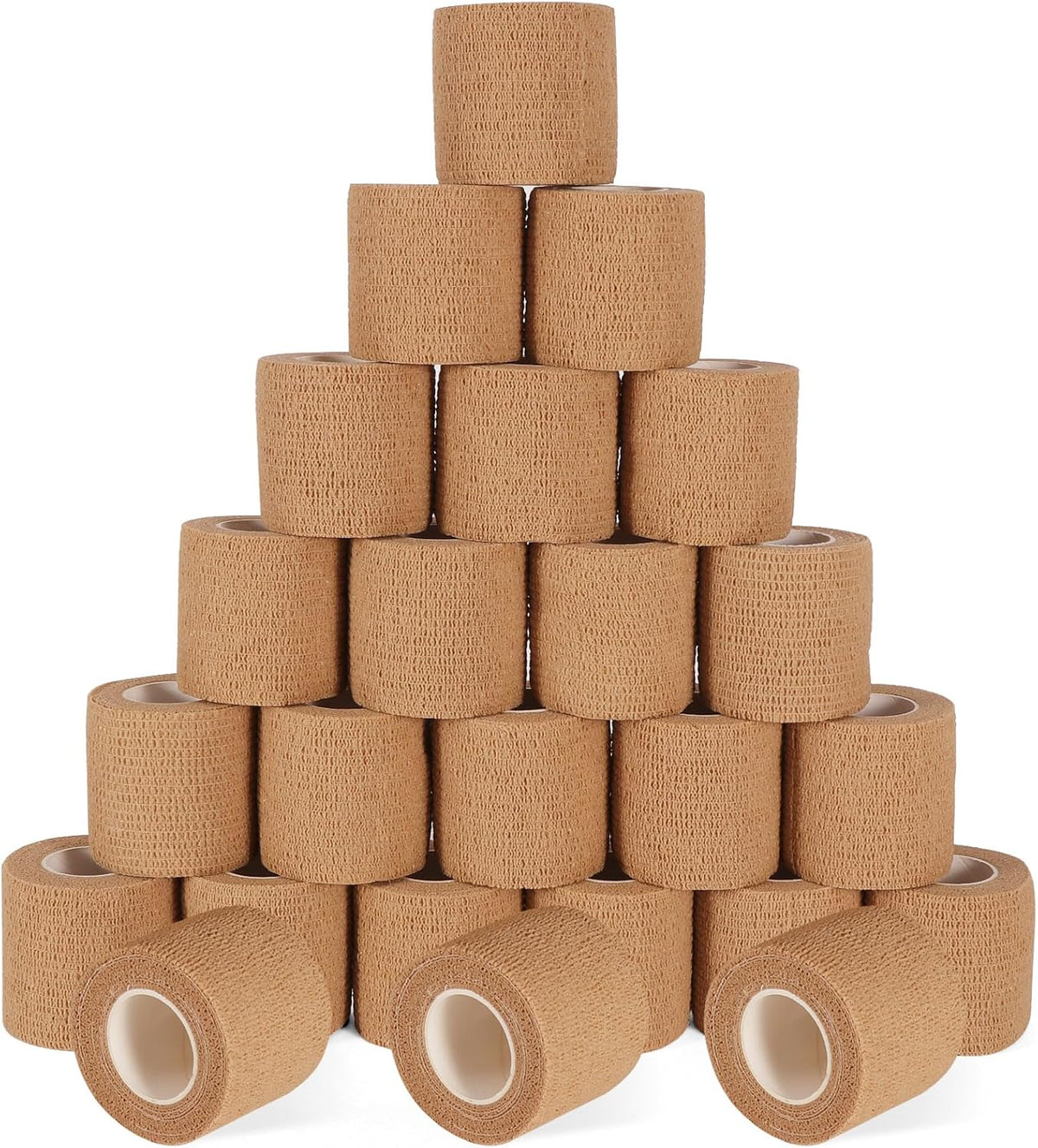 24 Pack Self Adhesive Bandage Wrap, 2” x 5 Yards Cohesive Medical Tape Elastic Grip Tape Sports