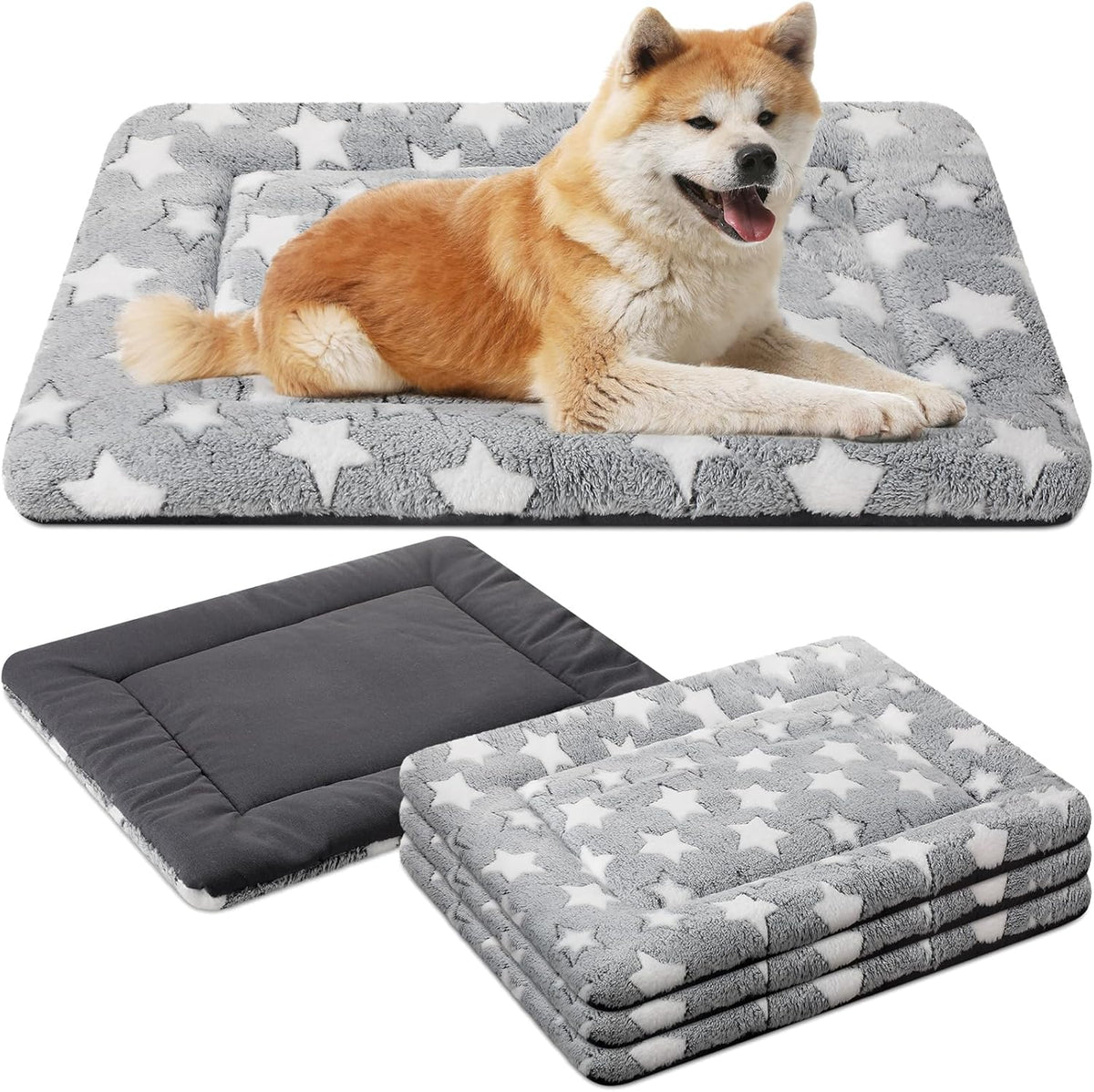 4 Pcs Washable Dog Crate Mat Kennel Pad Replaceable Reversible Pet Bed Pad for Crate Pet, Sleeping