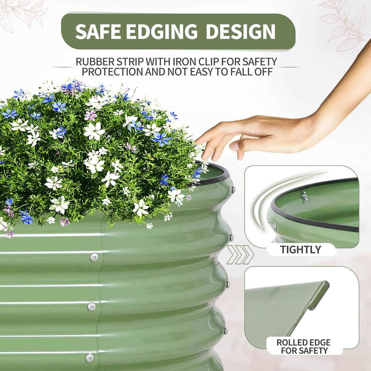 Galvanized Raised Garden Bed Outdoor- Raised Beds for Gardening| Metal Planter Box, Steel Raised