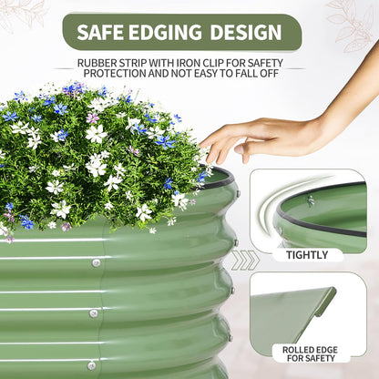 Galvanized Raised Garden Bed Outdoor- Raised Beds for Gardening| Metal Planter Box, Steel Raised