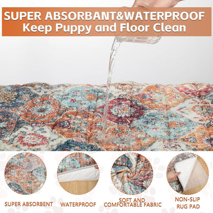 Washable Thickened Pee Pads for Dogs, 2 Pack (36"x42") Upgrade Reusable Puppy Pads with Non-Slip