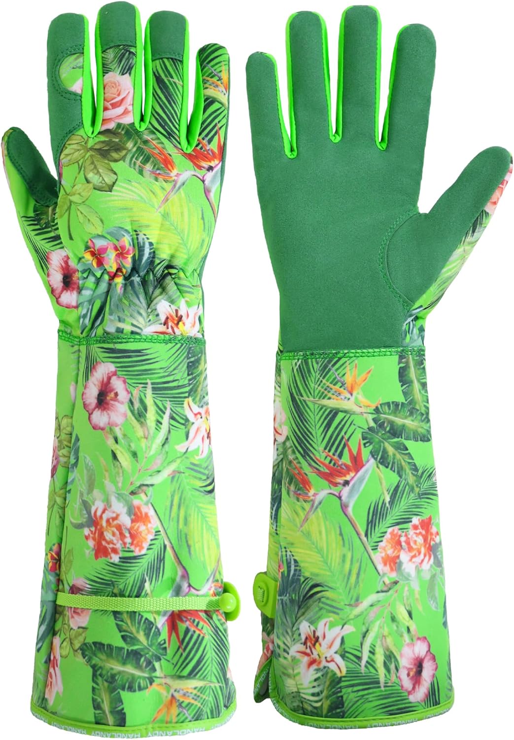 HANDLANDY Women Gardening Gloves, Thorn Proof Breathable Ladies Rose Pruning Long Gauntlet Floral