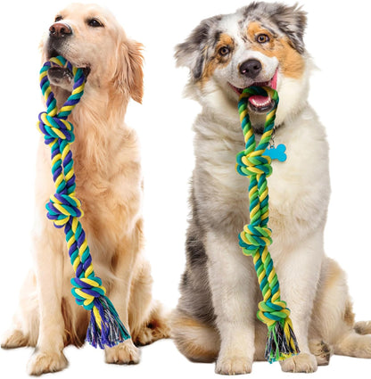SHARLOVY Dog Rope Toy for Medium Dogs, 2 Pack Heavy Duty Dog Chew Toys for Aggressive Chewers