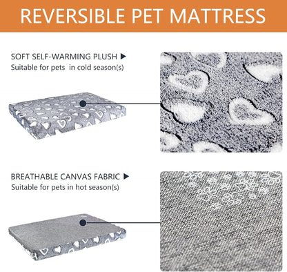 VANKEAN Reversible Cool and Warm Dog Bed Mat for Crates - Stylish Pad With Waterproof Inner Linings