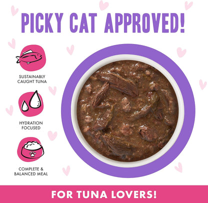 Weruva B.F.OMG - Best Feline Friend Oh My Gravy!, Tuna & Beef Baby Cakes with Tuna & Beef in Gravy