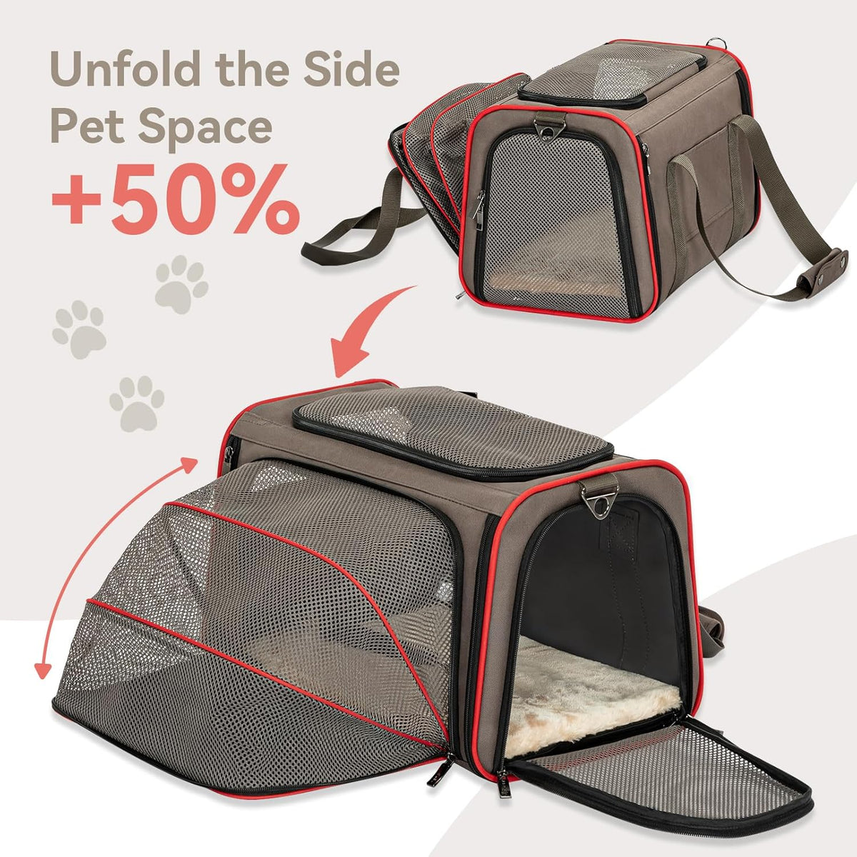 Petsfit Expandable Cat Carrier Dog Carriers,Airline Approved Soft-Sided Portable Pet Travel