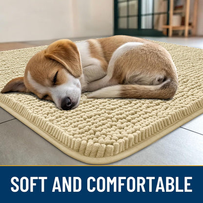 Smiry Dog Door Mat for Muddy Paws 36x24, Absorbs Moisture and Dirt Doormat, Non-Slip Washable Quick