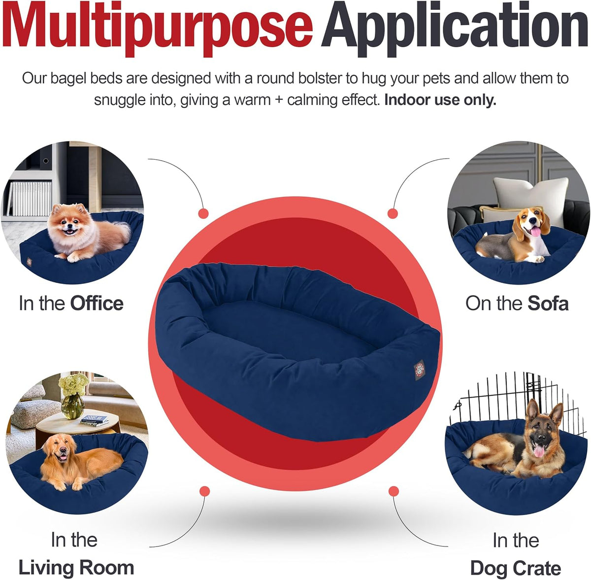 Majestic Pet 32 Inch Suede Shredded Memory Foam Mix Calming Medium Dog Bed Washable 32 x 23 x 7