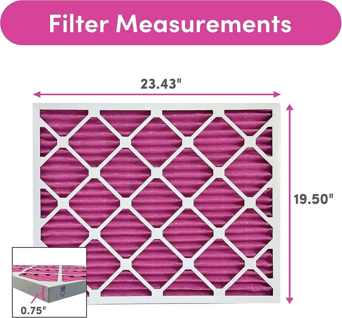 Colorfil 20x24x1 Air Filter (2-Pack) | Made in the USA | Color Changing | Remove Cat and Dog Odor |