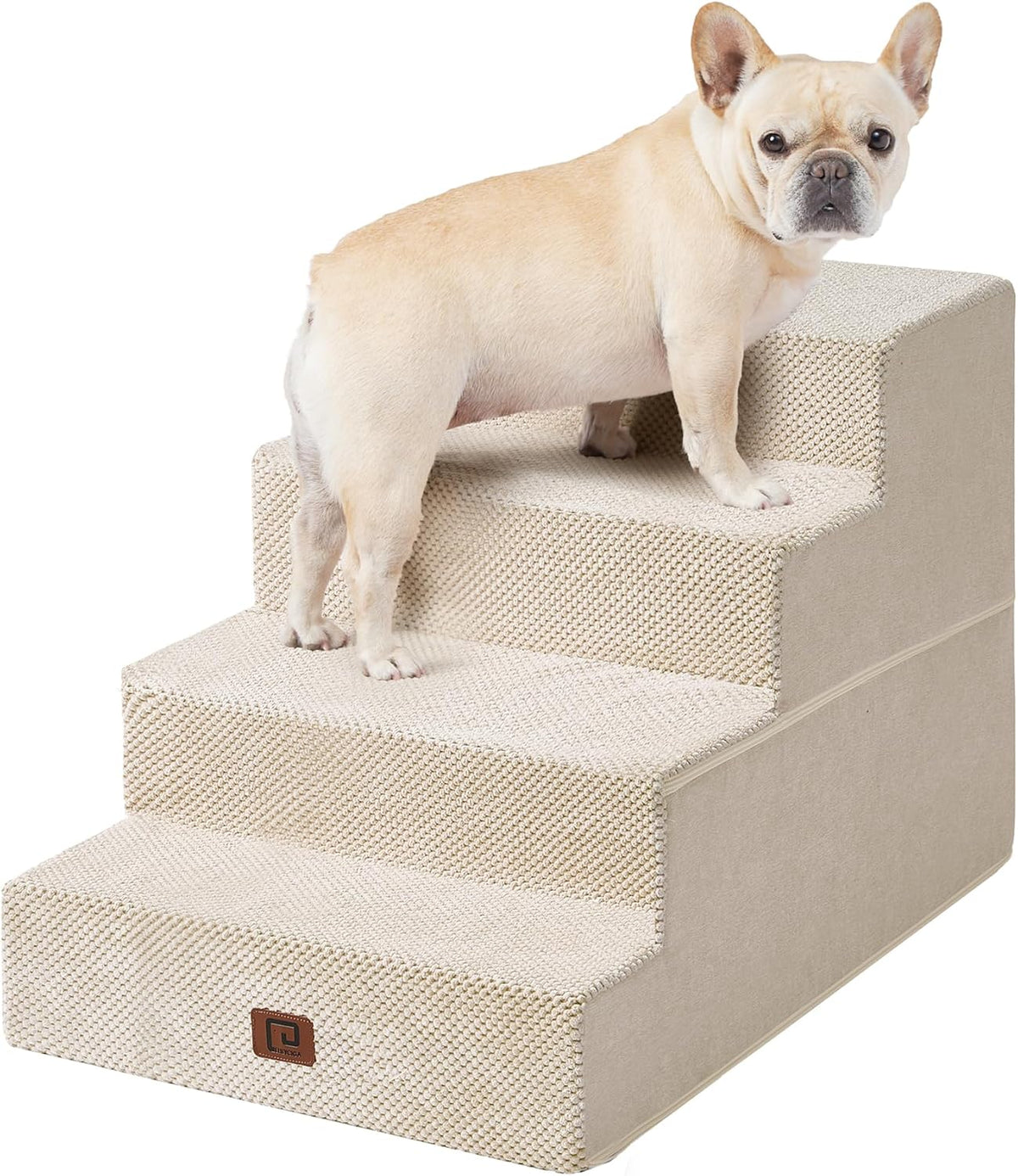 EHEYCIGA Dog Stairs for Bed 20" H, 4-Step Extra Wide Dog Steps for High Bed, Pet Steps for Small