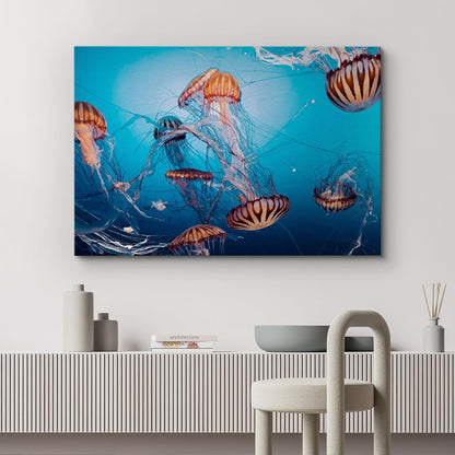 wall26 Canvas Print Wall Art Tiger Stripe Jellyfish Underwater Ocean Sea Nature Animals Photography