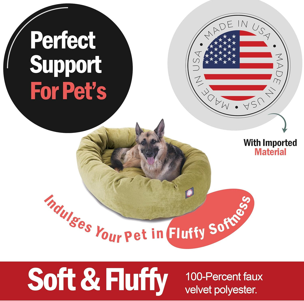 Majestic Pet Villa 52 Inch Shredded Memory Foam Dog Bed for X-Large Sized Dogs 52x35x11