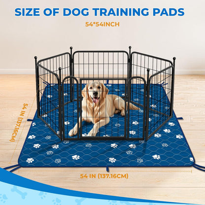 Fostanfly Washable Pee Pads for Dogs, 2 Pack Large 54"x54" Ultra-Absorbent and Leak-Proof Non-Slip