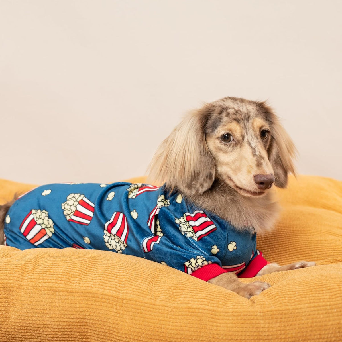 Fitwarm Popcorn Dog Pajamas, Funny Dog Clothes for Small Dogs Boy Girl, Fleece Pet Onesie with