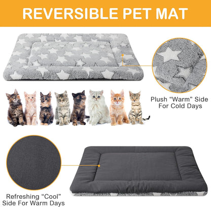 4 Pcs Washable Dog Crate Mat Kennel Pad Replaceable Reversible Pet Bed Pad for Crate Pet, Sleeping
