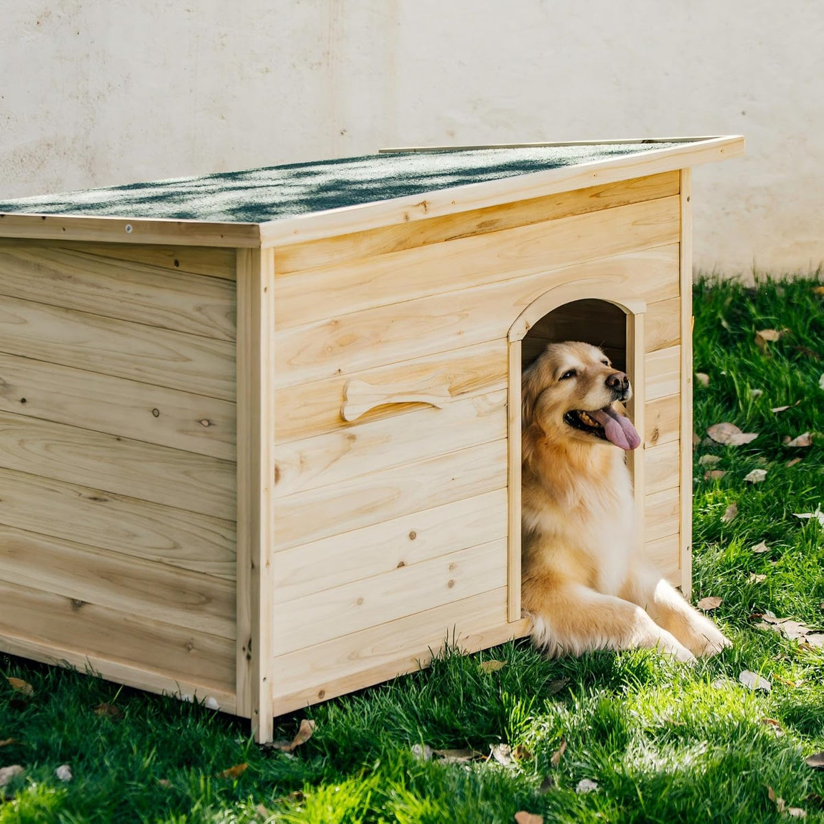 Large Solid Wooden Dog House,Suitable for Both Indoor and Outdoor, Suitable for Large Dogs and
