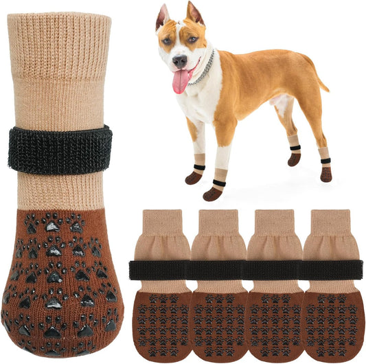 SCENEREAL Dog Socks to Prevent Licking Paws for Hardwood Floors Anti Slip, Dog Grippy Socks Shoes