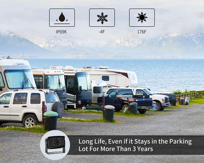 FOOKOO ??HD Backup Camera System Kit,7" 1080P Reversing Monitor+IP69 Waterproof Rear View