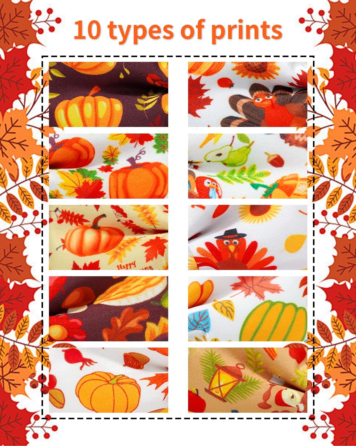PET SHOW 10 Pack Thanksgiving Big Dog Bow Ties for Large Medium Dogs Sliding Collar Attachments