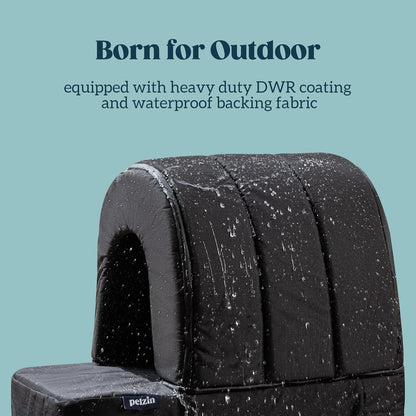 Orthopedic Dog House - Outdoor Waterproof Dog Shelter w/Porch - Indoor Pet House w/Egg-Crate Foam