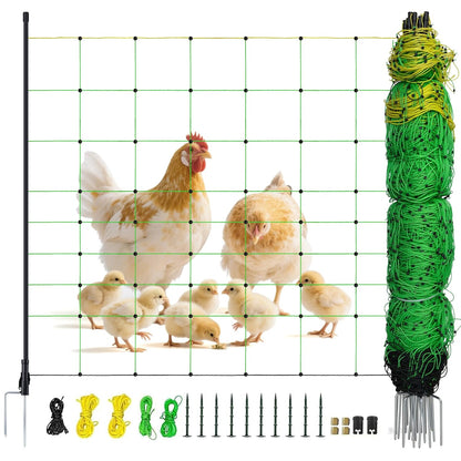 Electric Fence Netting, 164'L x 35.4" H Electric Fence Kit for Livestock, Goat, Dog, Hogs, Double