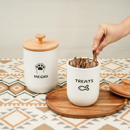 Cat Treat Container with Airtight Lid, Cat Food Oganizer Dry Food, Cat Food Storage Containers, Pet
