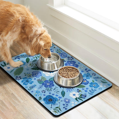 Dog Food Mats for Floors, Absorbent Dog Bowl Mat for Food and Water Dispenser Mat, Quick Dry Cat