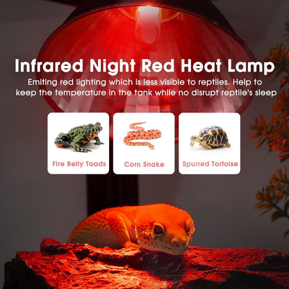 Briignite G9 Infrared Heat Lamp Bulbs for Reptile, Mini Reptile Light, Dimmable Night Red UVA