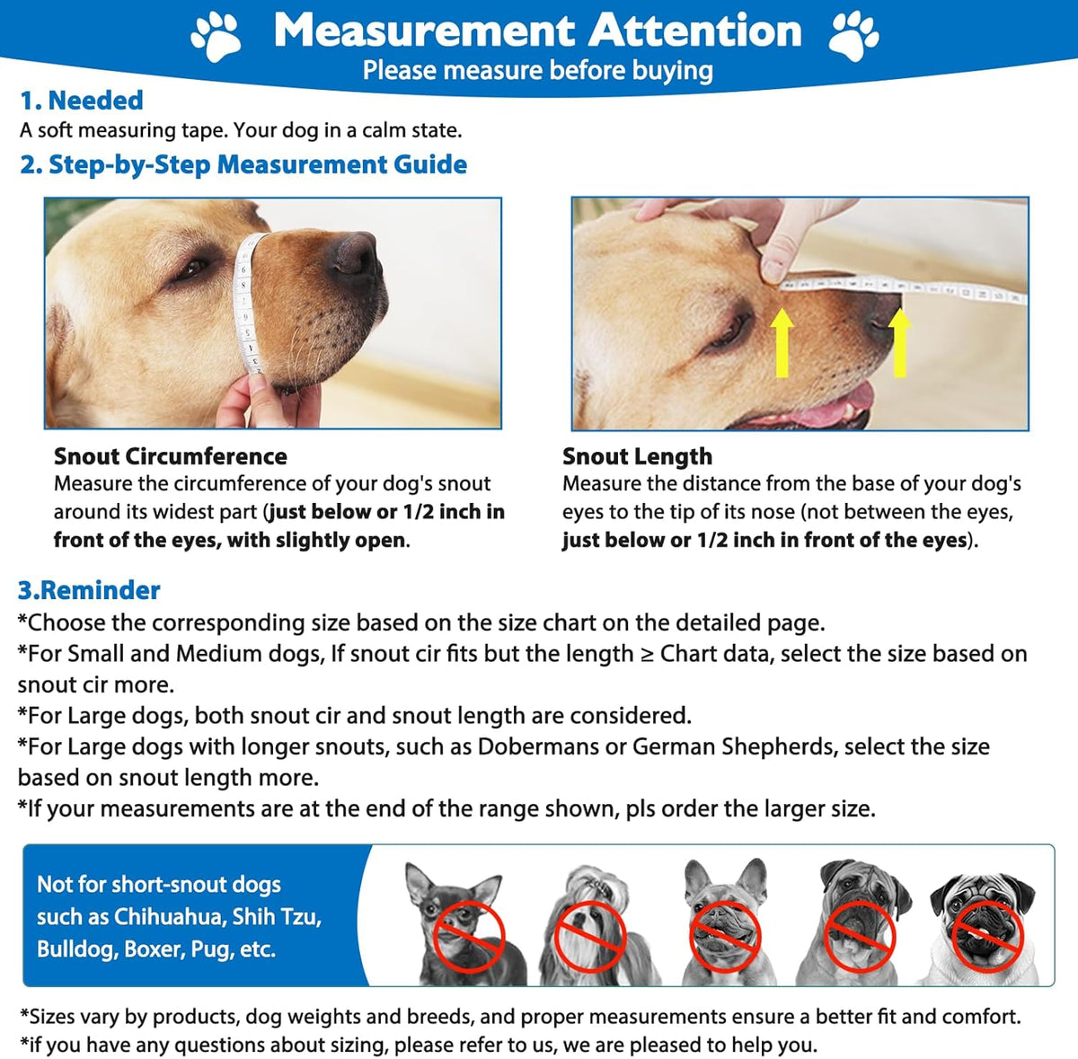 Mayerzon Dog Muzzle, Breathable Basket Muzzles for Small, Medium, Large and X-Large Aggressive Dogs