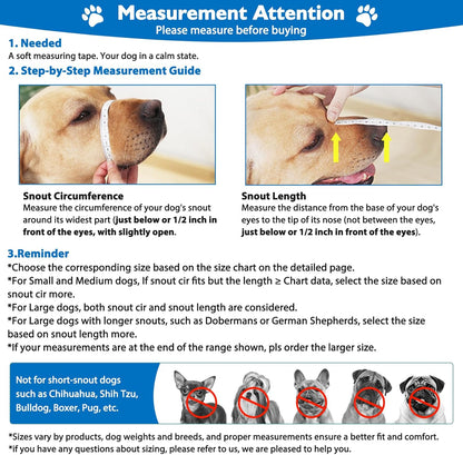 Mayerzon Dog Muzzle, Breathable Basket Muzzles for Small, Medium, Large and X-Large Aggressive Dogs