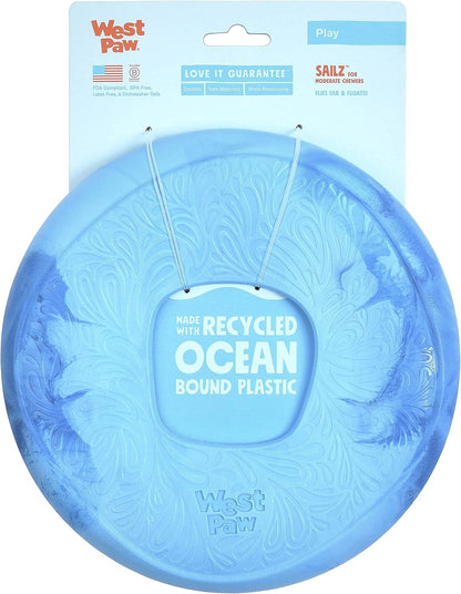 WEST PAW Seaflex Sailz Dog Toy Flying Disc - Machine Washable Eco-Friendly Zogoflex Toys for